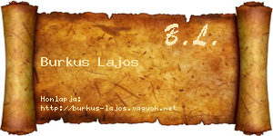 Burkus Lajos névjegykártya